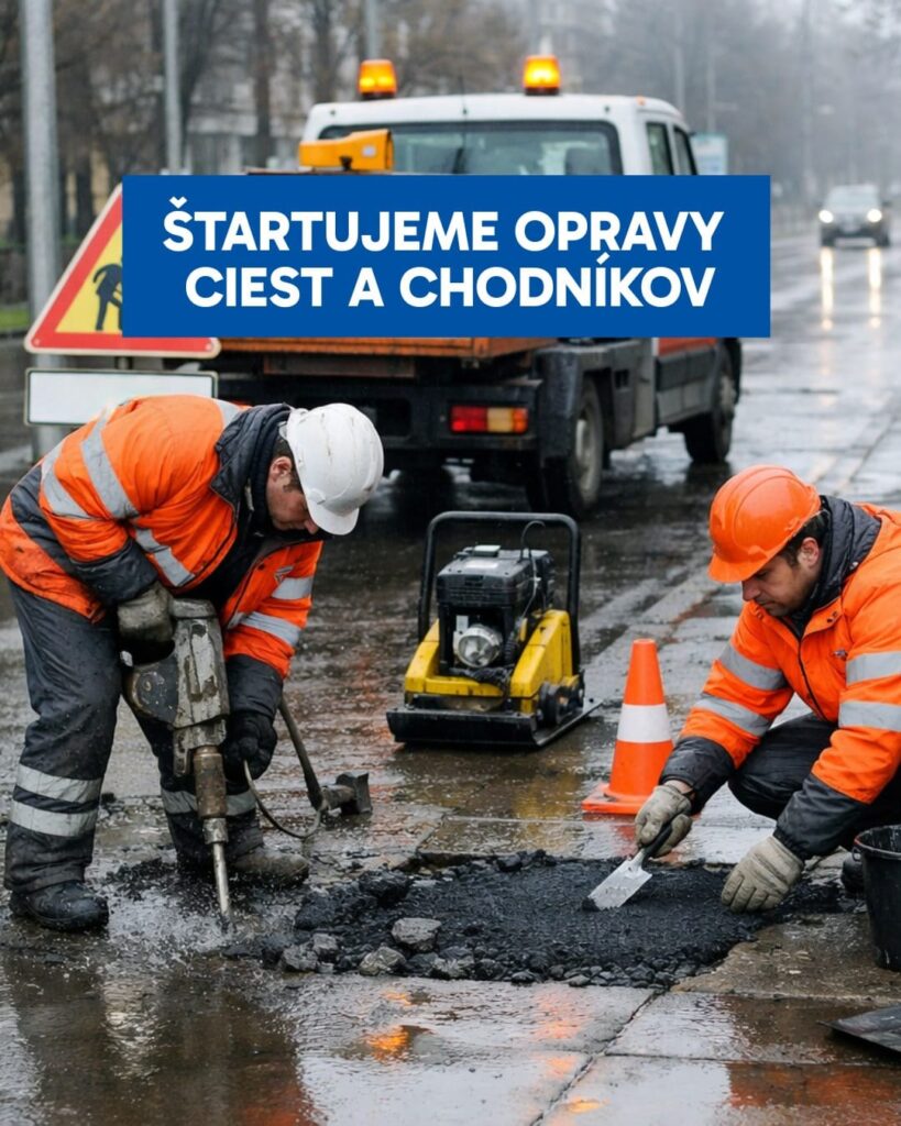 Štartujeme opravy ciest a chodníkov